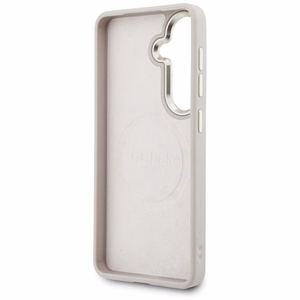 Guess 4G Big Rhinestone Triangle Strap MagSafe maciņš + siksniņa Samsung Galaxy S26 rozā