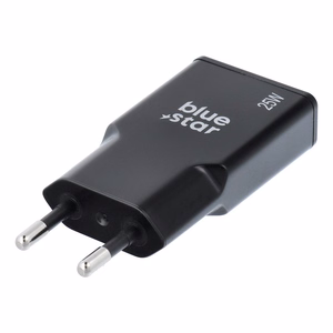 Ceļojumu lādētājs Blue Star Slim GaN 1x Type C + 1x USB A PD QC4.0 3A 25W melns