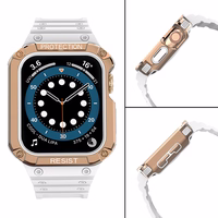 Aizsargājošā siksniņa Apple Watch 38/40/41mm bruņots apvalks - balta, rozā zelts