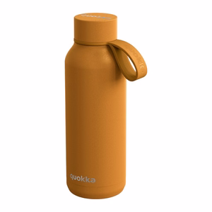 Quokka Solid With Strap nerūsējošā tērauda termopudele, 510 ml, Mustard