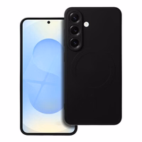 SILIKONA MAGNĒTISKAIS APVALKS saderīgs ar MagSafe priekš SAMSUNG S25 melns