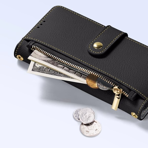 Ādas viedtālruņa apvalks Dux Ducis Lawa iPhone 15 - melns