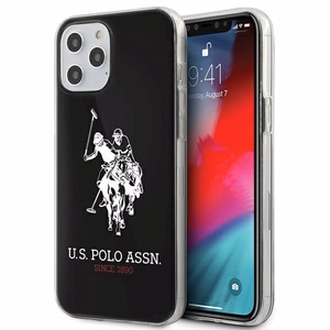 US Polo USHCP12LTPUHRBK Shiny Big Logo vāciņš ierīcei iPhone 12 Pro Max 6.7", melns