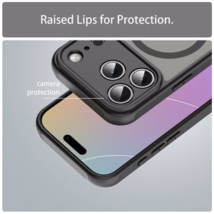 Melns magnētisks matēts PC un TPU vāciņš iPhone 18 Pro / 17 Pro, izturīgs pret kritieniem