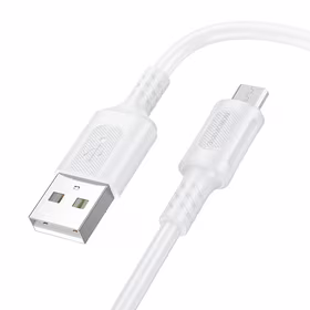 Borofone Kabelis BX111 Feliz - USB uz Micro USB - 2,4A 1 metrs balts