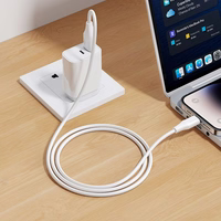 Silikona kabelis USB-A uz Lightning Hoco 27W 1 m X124 balts