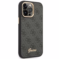 Guess GUHCP14XHG4SHK iPhone 14 Pro Max 6.7" melns / melns viedtālruņa apvalks 4G ar vintīgā aukso logotipa dizainu