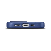 iCarer ādas apvalks dabīgās ādas apvalks iPhone 14 Pro Max zils (WMI14220708-BU) (MagSafe saderīgs)