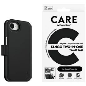 CARE by PanzerGlass Feature Tango 2in1 Portfeļa tipa apvalks priekš iPhone 16e - melns