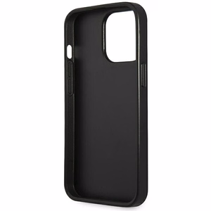 Guess GUHCP14XPSATLG iPhone 14 Pro Max 6.7" sudraba cietais viedtālruņa apvalks Saffiano Triangle Logo