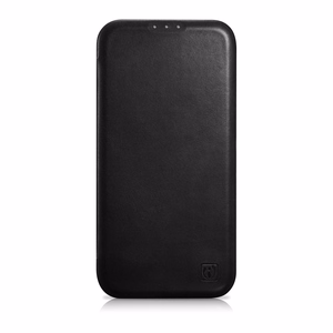 iCarer CE Oil Wax Premium ādas folio viedtālruņa apvalks iPhone 14 Plus Magnētiskais atveramais apvalks ar MagSafe Melns (AKI14220707-BK)
