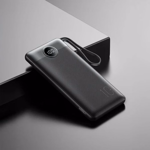 Portatīvais lādētājs Veger W1116 melns 10000mAh (PD / QC3.0) + integrēts 3in1 kabelis
