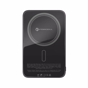 Portatīvais lādētājs ar MagSafe Forcell F-Energy SuperSlim F5K8 QC4.0 PD3.0 15W 5000 mAh melna