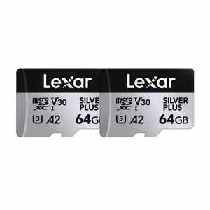 Lexar High-Performance Silver Plus microSDXC 2x64GB atmiņas karšu komplekts + adapteris