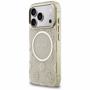 Guess IML Peony Dot MagSafe Case for iPhone 17 Pro - Beige