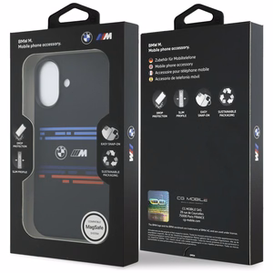 BMW M Silicon Horizontal Line MagSafe macins priekš iPhone 17 - Melns