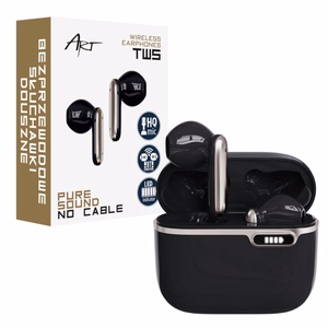 ART bezvadu austiņas Bluetooth TWS ar dokstaciju Type C AP-TW-B4B melna