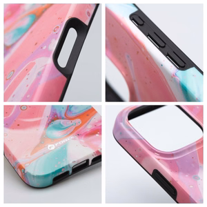 FORCELL F-PROTECT Mirage militārā standarta viedtālruņa apvalks, saderīgs ar MagSafe, IPHONE 16 PRO, rozā marmors