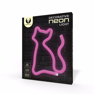 Neon LED Light CAT rozā Bat + USB FLNE04 Forever Light