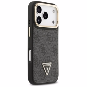Guess 4G PU Triangle Logo & Stand Camera Magsafe чехол iPhone 17 Pro - черный