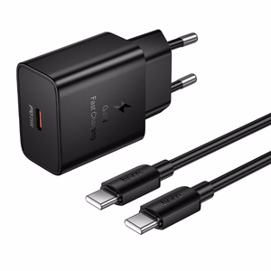 Phone charger Hoco USB C QC PD 25W + cable USB C to USB C N76 black