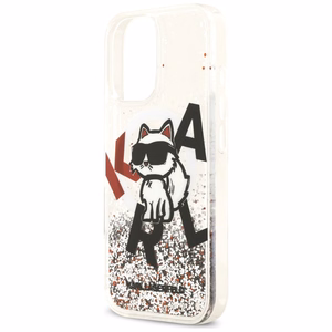 Karl Lagerfeld Šķidrais Spīdums Choupette Logo Magnētiskais Viedtālruņa apvalks iPhone 17 - Caurspīdīgs