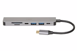 iBox IUH3SL4K centrmezgls USB Type-C 5000 Mbit/s Sudraba