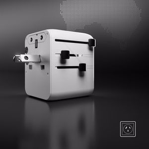 Universāls ceļojumu adapteris ar USB-A un 2x USB-C P