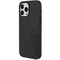 Audi sintētiskās ādas viedtālruņa apvalks iPhone 13 Pro Max 6.7" melns/melns cietais apvalks AU-TPUPPCIP13PM-TT/D1-BK