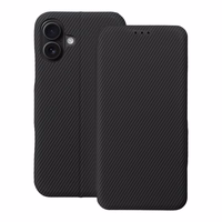 FOLIO sānu magnētiskais grāmatas tipa viedtālruņa apvalks, paredzēts IPHONE 16 PLUS, melns