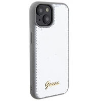 Guess Sequin Script Metal viedtālruņa apvalks iPhone 15 - sudraba