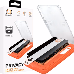 Tel Protect Dust-Free Easy Fit Privacy Titan Tempered Glass for Iphone 17 Pro black