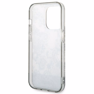 Guess GUHCP14LHGPLHG iPhone 14 Pro 6.1 pelēks / pelēks kietais viedtālruņa apvalks Porcelain Collection