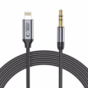 Tech-Protect UltraBoost audio Lightning / 3.5 mm mini ligzdas kabelis 1 m - melns