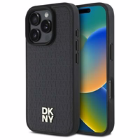 DKNY atkārtota raksta logotipa magnētiskais viedtālruņa apvalks iPhone 16 Pro - melns