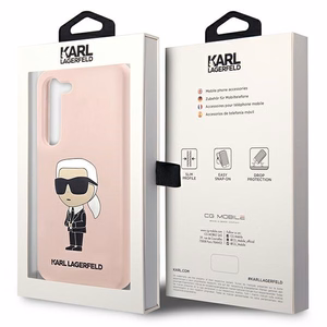 Karl Lagerfeld KLHCS23MSNIKBCP S23+ S916 cietais apvalks rozā/rozā Silikona Ikonik