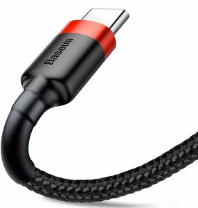 Baseus kabelis Cafule USB - USB-C 2,0 m 2A sarkans-melns