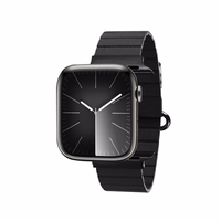 Crong Eclipse - Magnetic Leather Apple Watch Band 44/45/46/49 mm (melns)