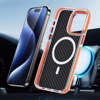 FIBER viedtālruņa apvalks saderīgs ar magnētisko funkciju IPHONE 16 PRO MAX oranža