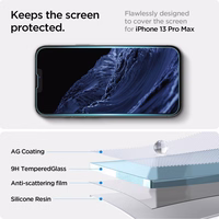 Spigen Glas.tR EZ Fit rūdītais stikls iPhone 13 / 13 Pro / 14 / 16e