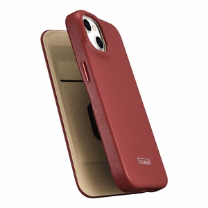 iCarer CE Premium Leather Folio Case iPhone 14 Plus Magnetic Flip Leather Folio Case MagSafe Red (WMI14220715-RD)
