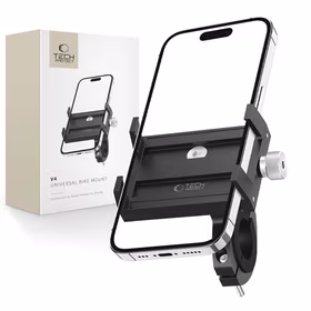 Tech-Protect V4 velosipēda stūres tālruņa turētājs - melns