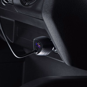 FORCELL F-ENERGY Carbon CC50-1AC automašīnas lādētājs USB A ar kabeli Type C PD QC3.0 3A 38W melns