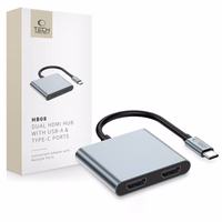 Tech-Protect HB08 4in1 USB-C + USB2.0 + 2 x HDMI 4K 60HZ adapteris - pelēks