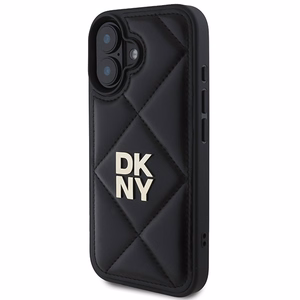 DKNY putuots Stack logotips apvalks iPhone 16 - melns