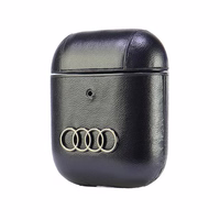 Audi ādas liela logotipa apvalks AirPods 1 / 2 - melna