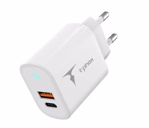 SIENAS LĀDĒTĀJS T-PHOX GLORY 45W USB/USB-C BALTS