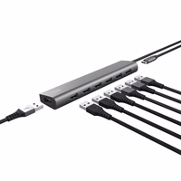 Trust Halyx Type-A 5000 Mbit/s 7 portu USB 3.2 Gen1 centrmezgls sudraba