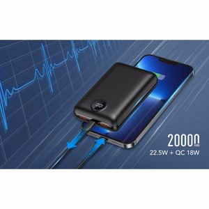 VEGER portatīvais lādētājs 20000 mAh PD QC3.0 2A 22,5W S20 (W2053) melna