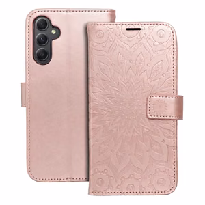 MEZZO Grāmatas tipa viedtālruņa apvalks SAMSUNG A34 5G mandala rozā zelts